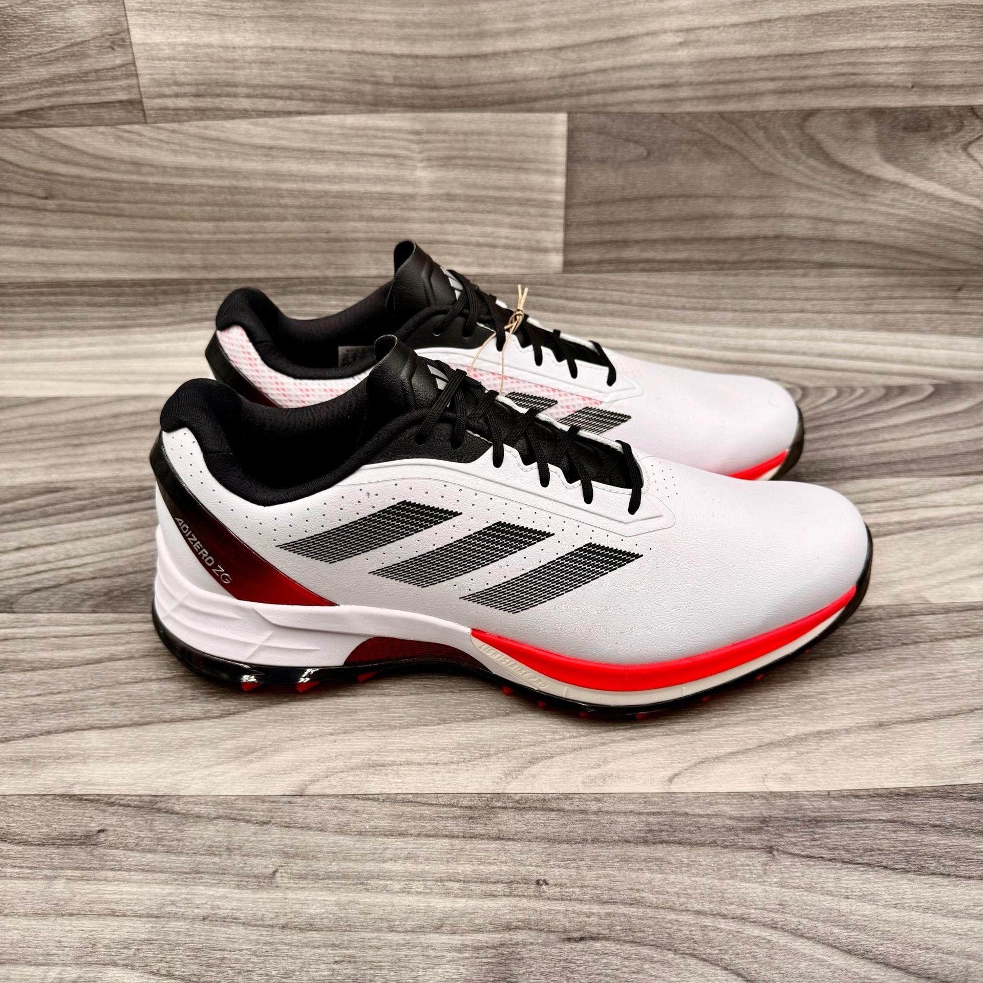 Adidas Adizero ZG Spikeless Golf Shoes White/Red/Black Men’s 9.5 3
