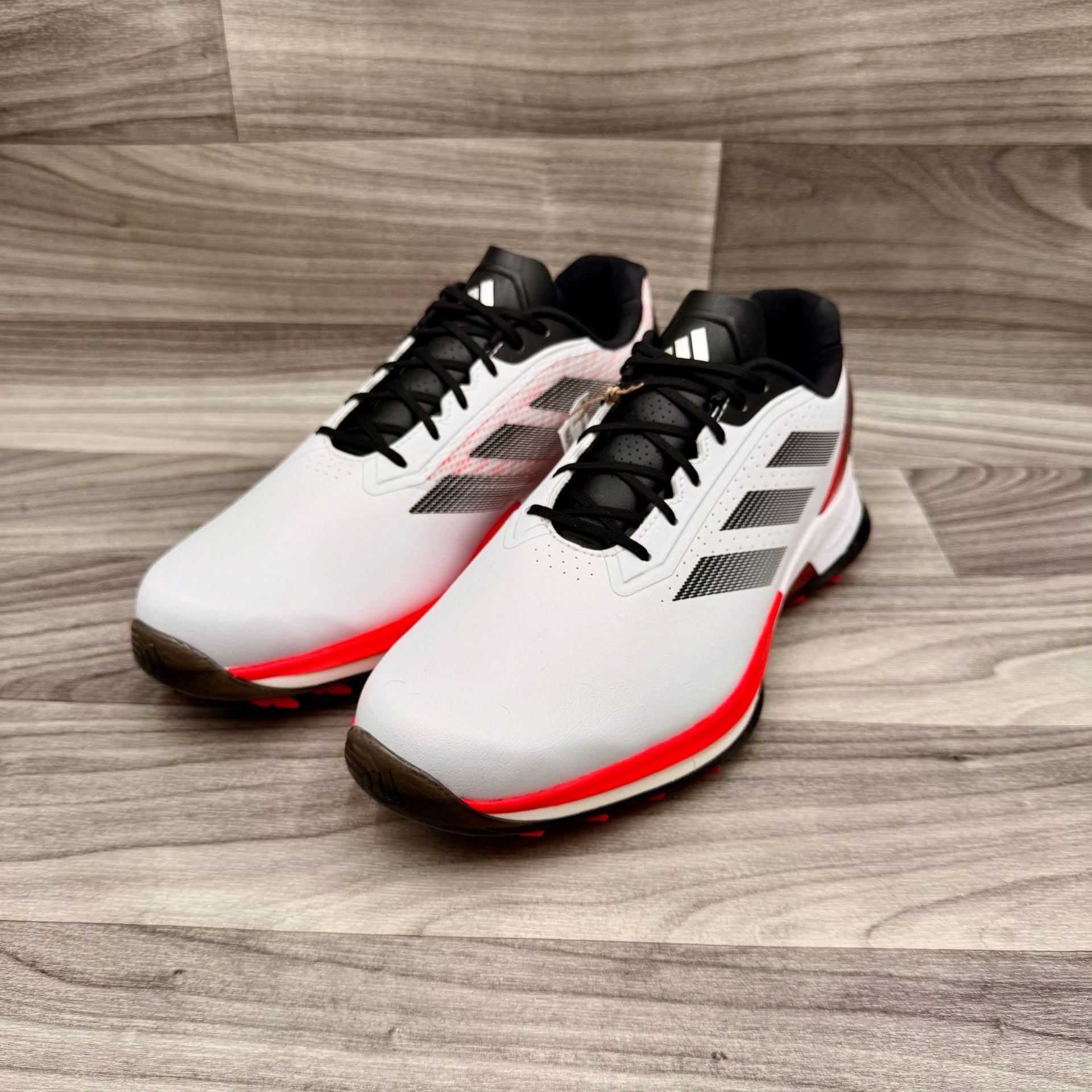 Adidas Adizero ZG Spikeless Golf Shoes White/Red/Black Men’s 9.5 4
