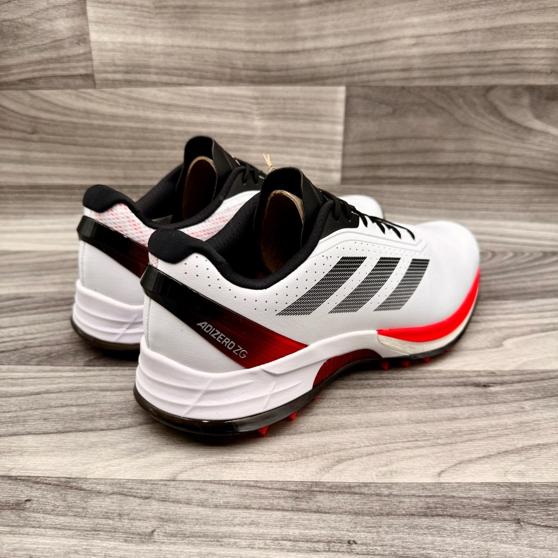 Adidas Adizero ZG Spikeless Golf Shoes White/Red/Black Men’s 9.5 9