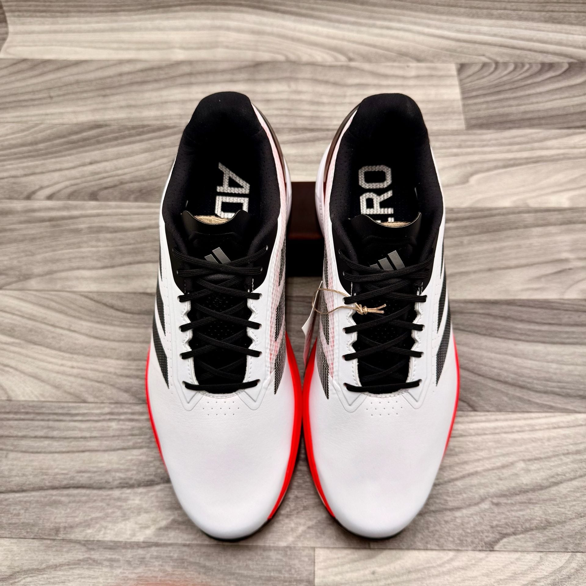 Adidas Adizero ZG Spikeless Golf Shoes White/Red/Black Men’s 9.5 14