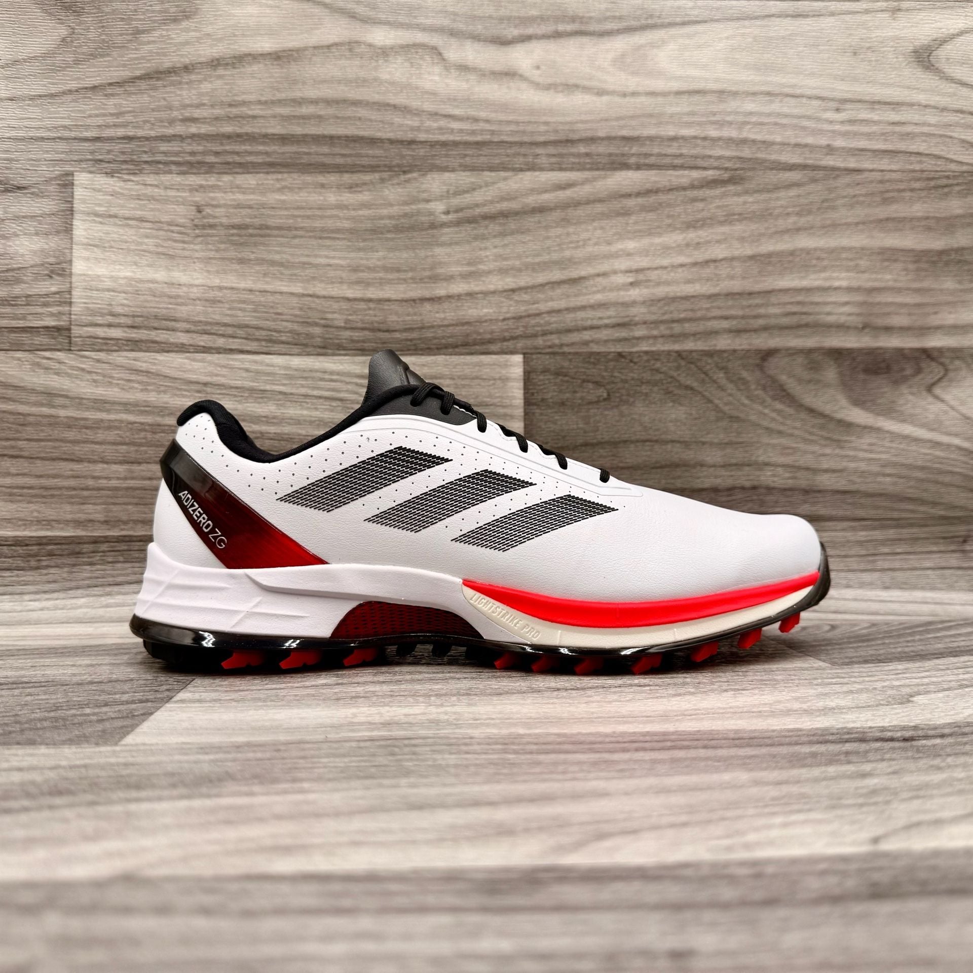 Adidas Adizero ZG Spikeless Golf Shoes White/Red/Black Men’s 9.5 16