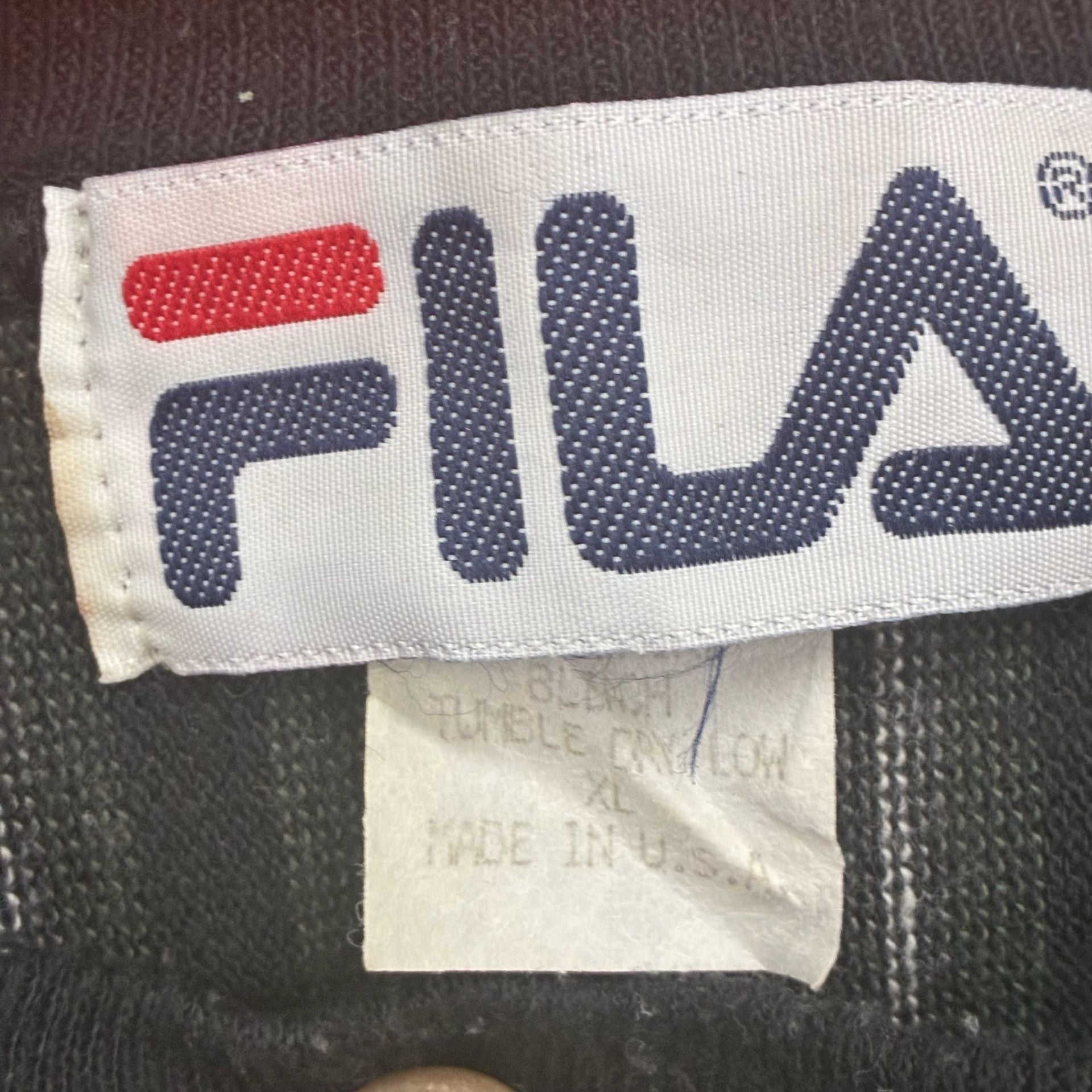 Vintage 90s FILA Vertical Stripe T-Shirt with Big Logo Patch Made in USA XL 4
