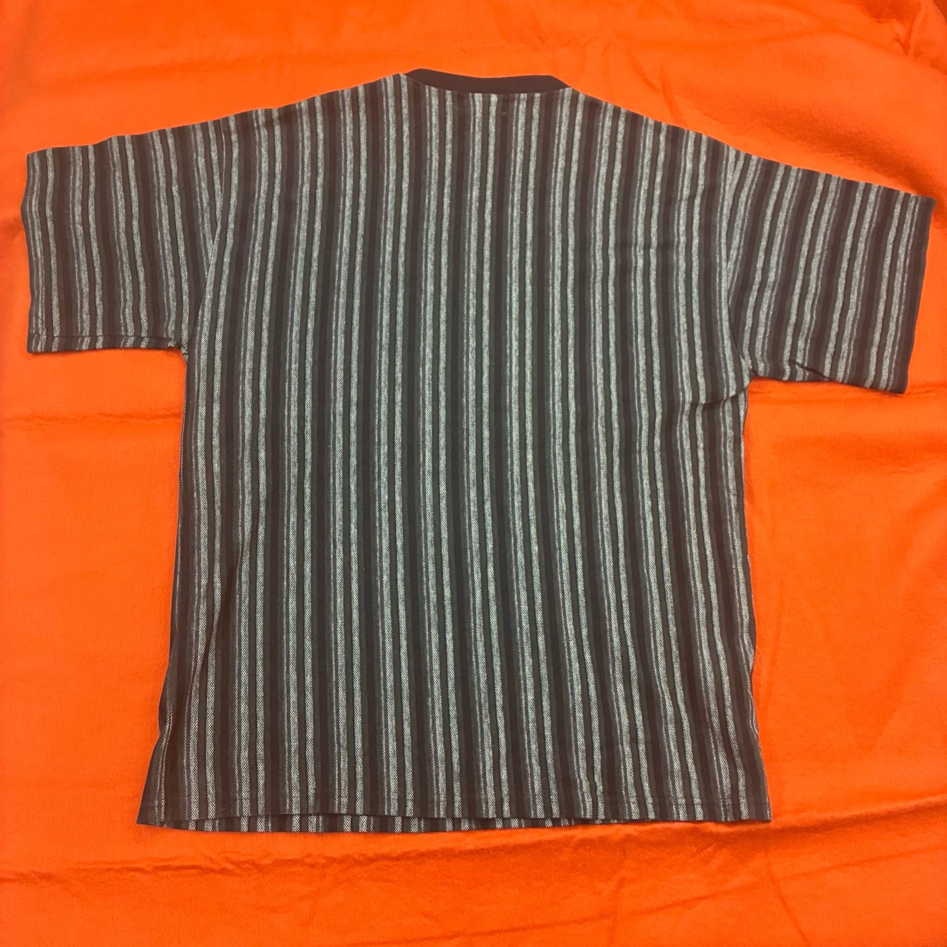 Vintage 90s FILA Vertical Stripe T-Shirt with Big Logo Patch Made in USA XL 5