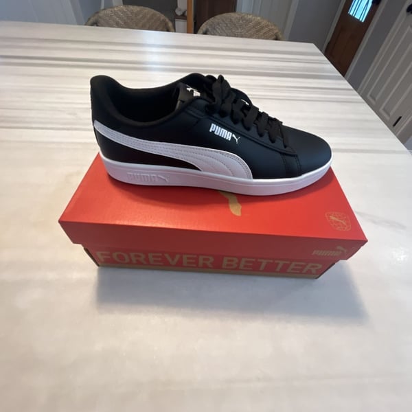 Puma Smash 3.0 L Black White Sneakers Size 7.5