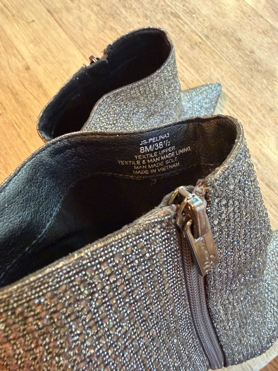 Jessica Simpson Pelina 3 Sparkly Rhinestone Stiletto Heel Ankle Boots Size 8 6