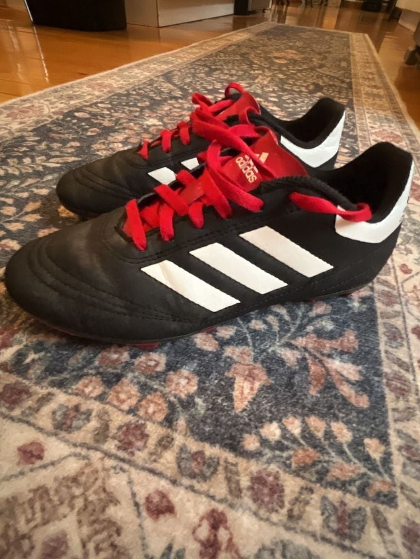 adidas Goletto VI FG Junior Soccer Cleats G26367 Black/Cloud White/Scarlet BX size 3 boys youth kids cleats shoes 2