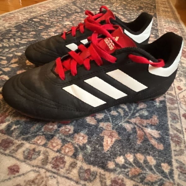adidas Goletto VI FG Junior Soccer Cleats G26367 Black/Cloud White/Scarlet BX size 3 boys youth kids cleats shoes