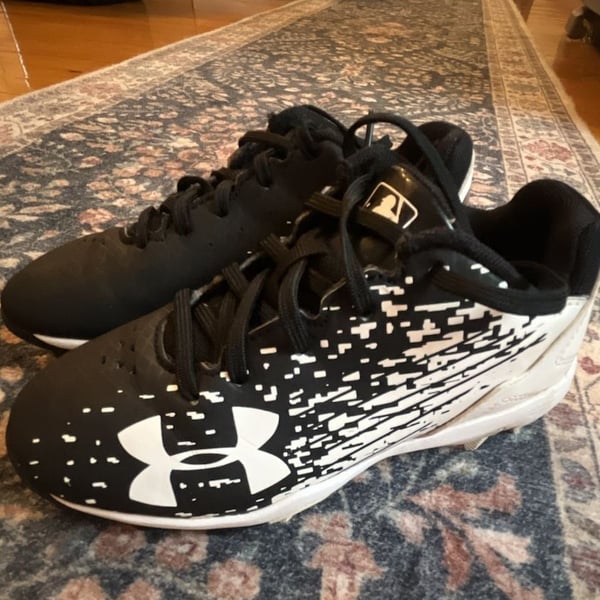 Under Armour Baseball Cleats size 12K black white