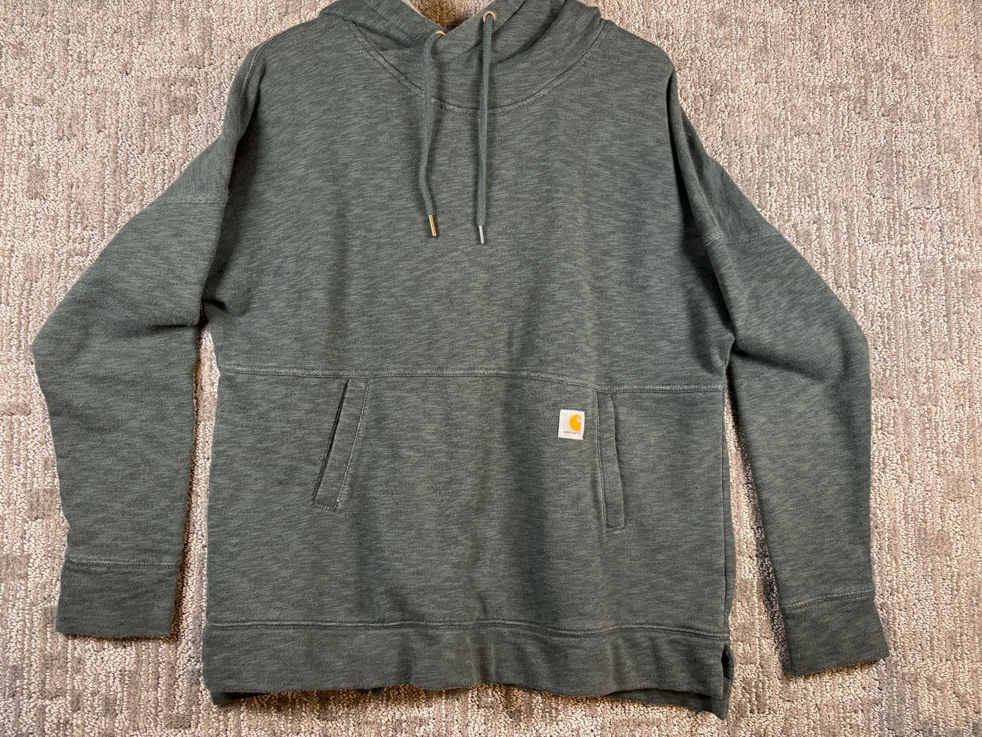 Carhartt Women's Relaxed Fit Green Heather Newberry Hoodie Sweatshirt 240 2