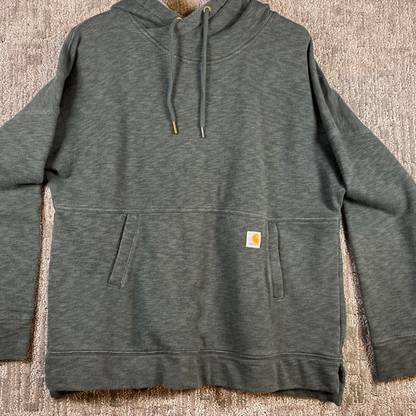 Carhartt Women's Relaxed Fit Green Heather Newberry Hoodie Sweatshirt 240
