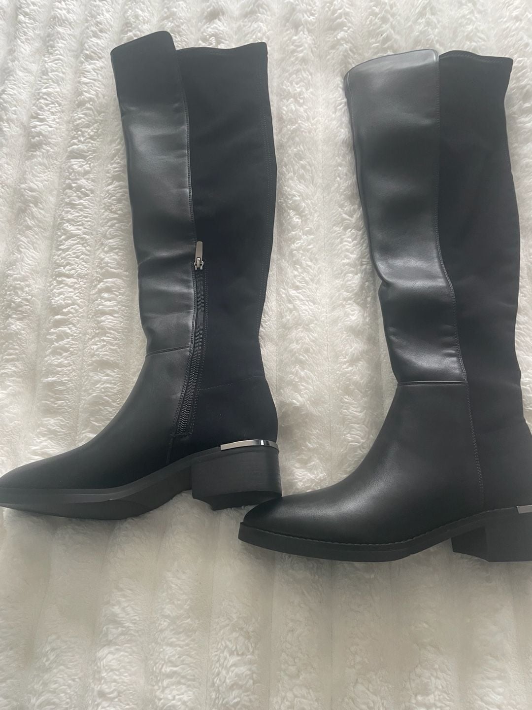 Women Black Over the Knee High Boots Chunky Heel 2