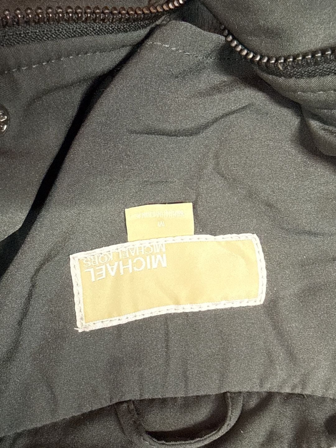 Michael Kors Olive Green Hooded Softshell Coat with Faux Leather Trim 9