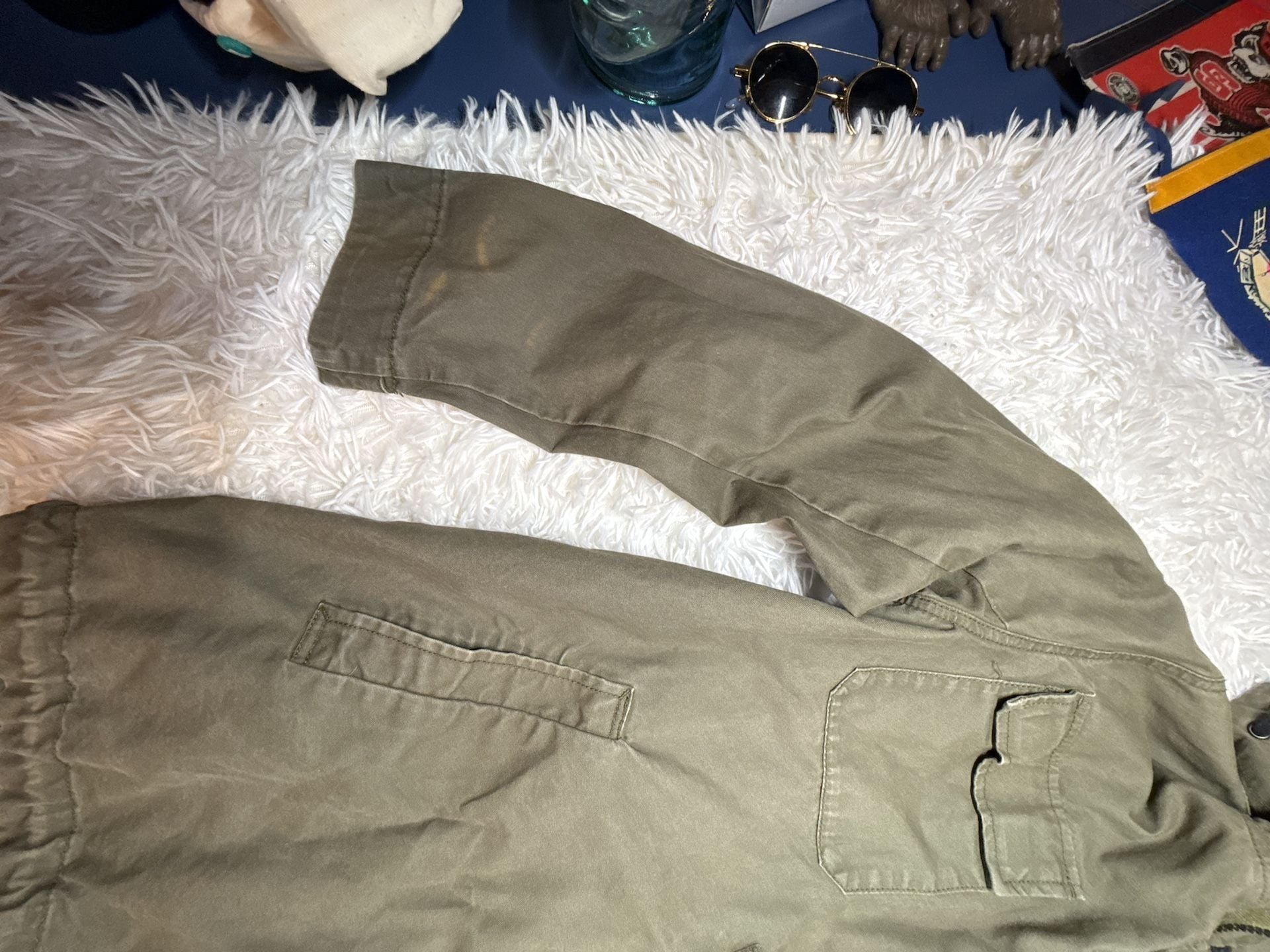 Divided Olive Green Utility Field Jacket with Hood 5