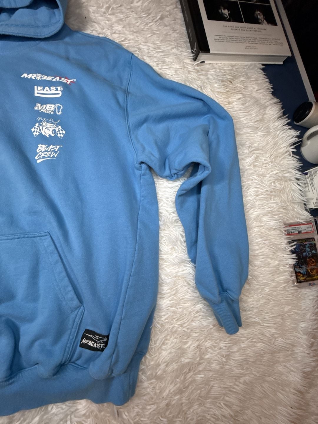 MrBeast Motorsports Blue Pullover Hoodie with Chest Graphics 5