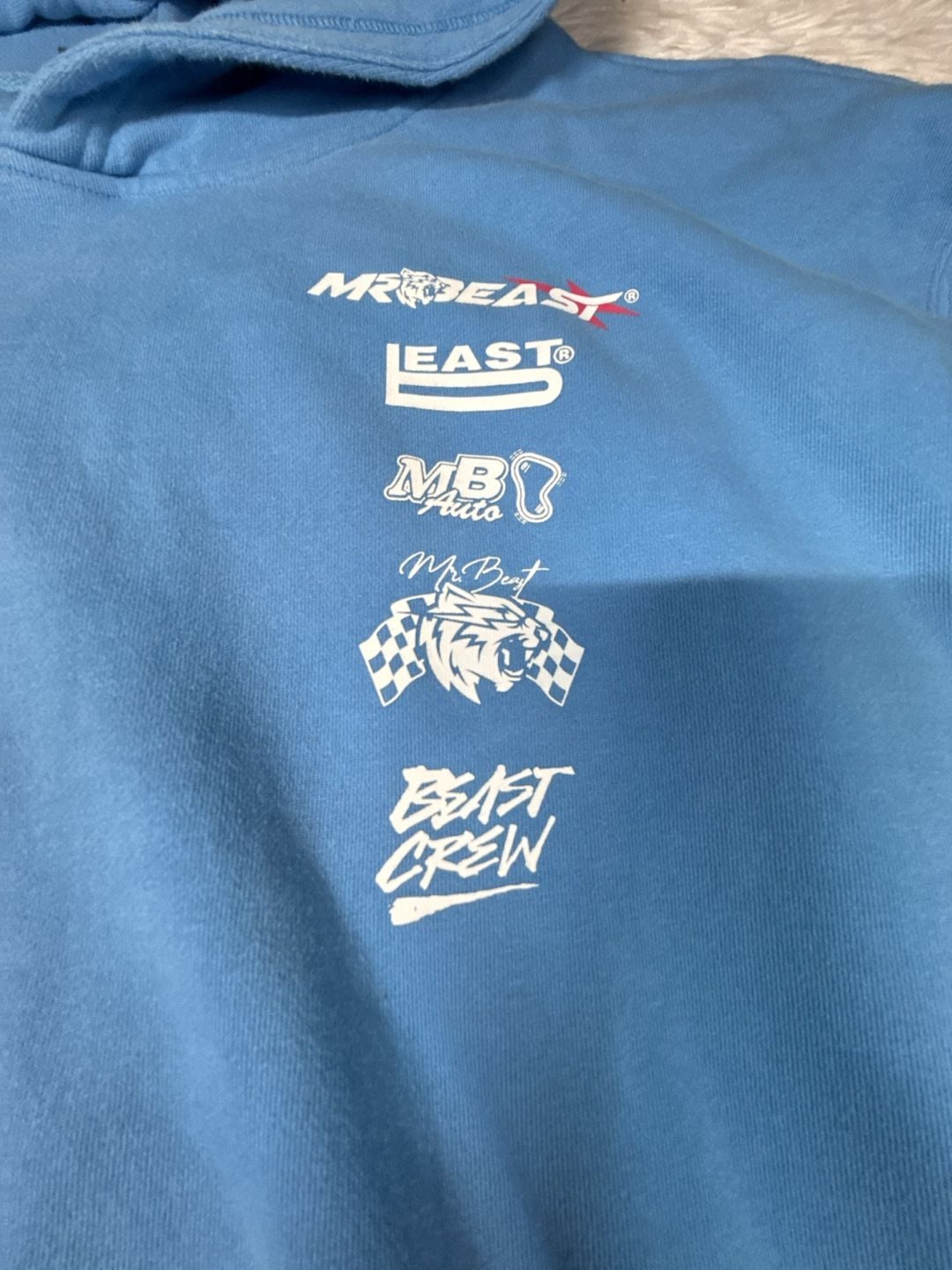 MrBeast Motorsports Blue Pullover Hoodie with Chest Graphics 6