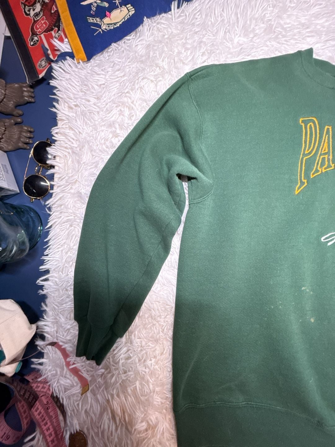 Vintage 1990s Lee Sport Green Bay Packers Spellout Embroidered Crewneck Sweatshirt XL Green 3