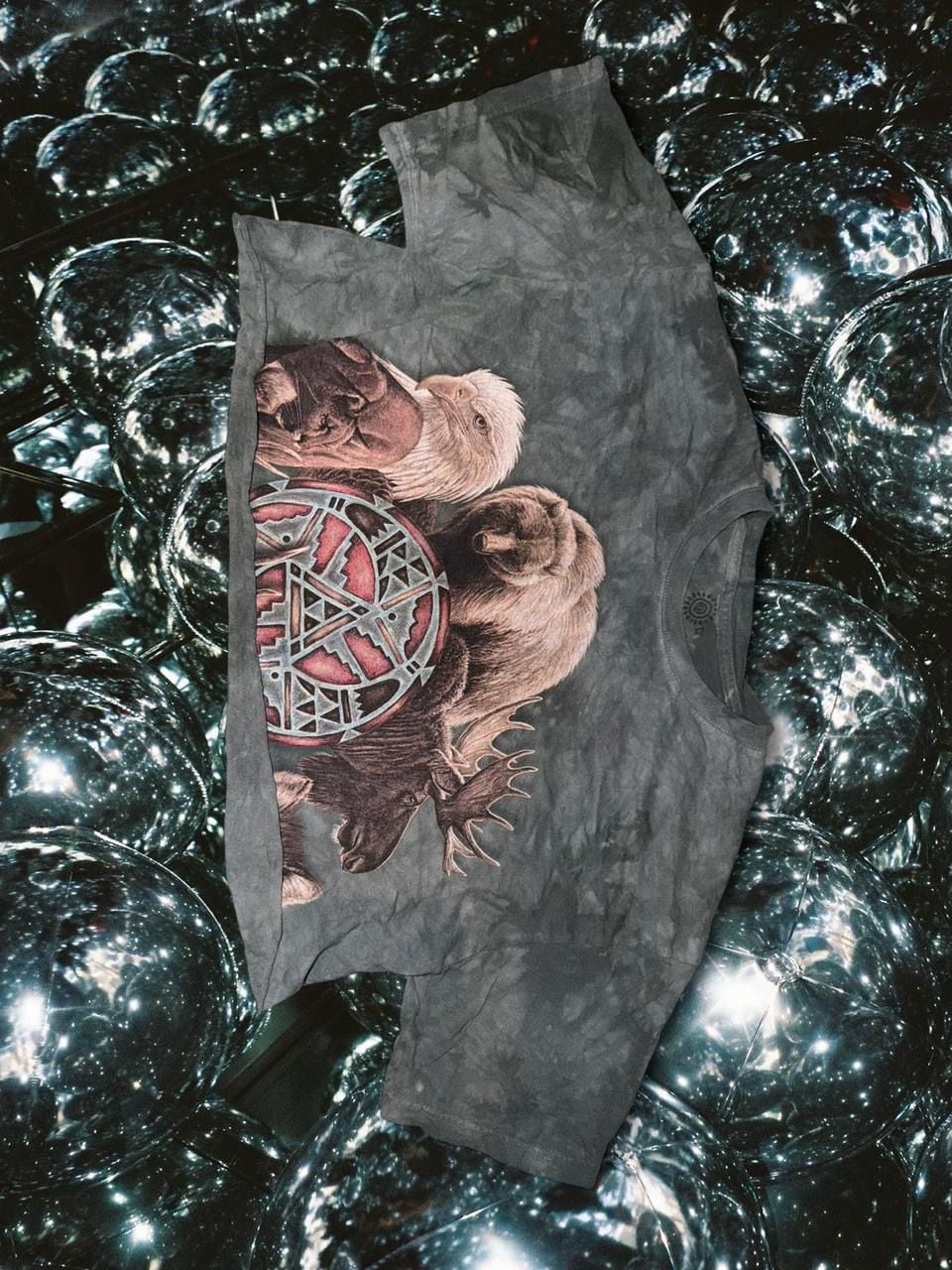 The Mountain Animal Spirit Circle David Behrens Tie Dye T-Shirt 1