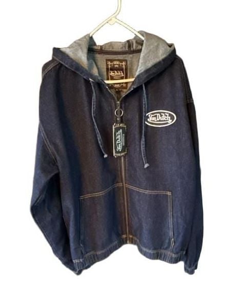 Von Dutch Black Denim Zip-Up Hoodie Jacket 2