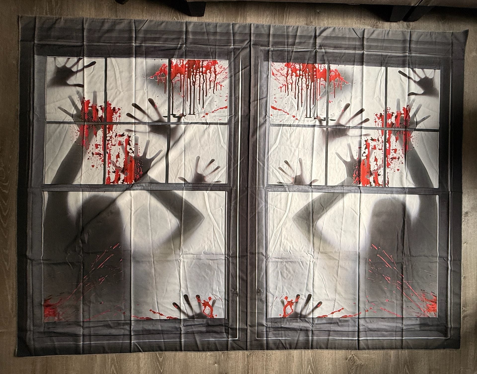 Halloween Large Window Decorations Door Cover, Window Clings Poster for Scary Bloody Zombie Haunted House 2