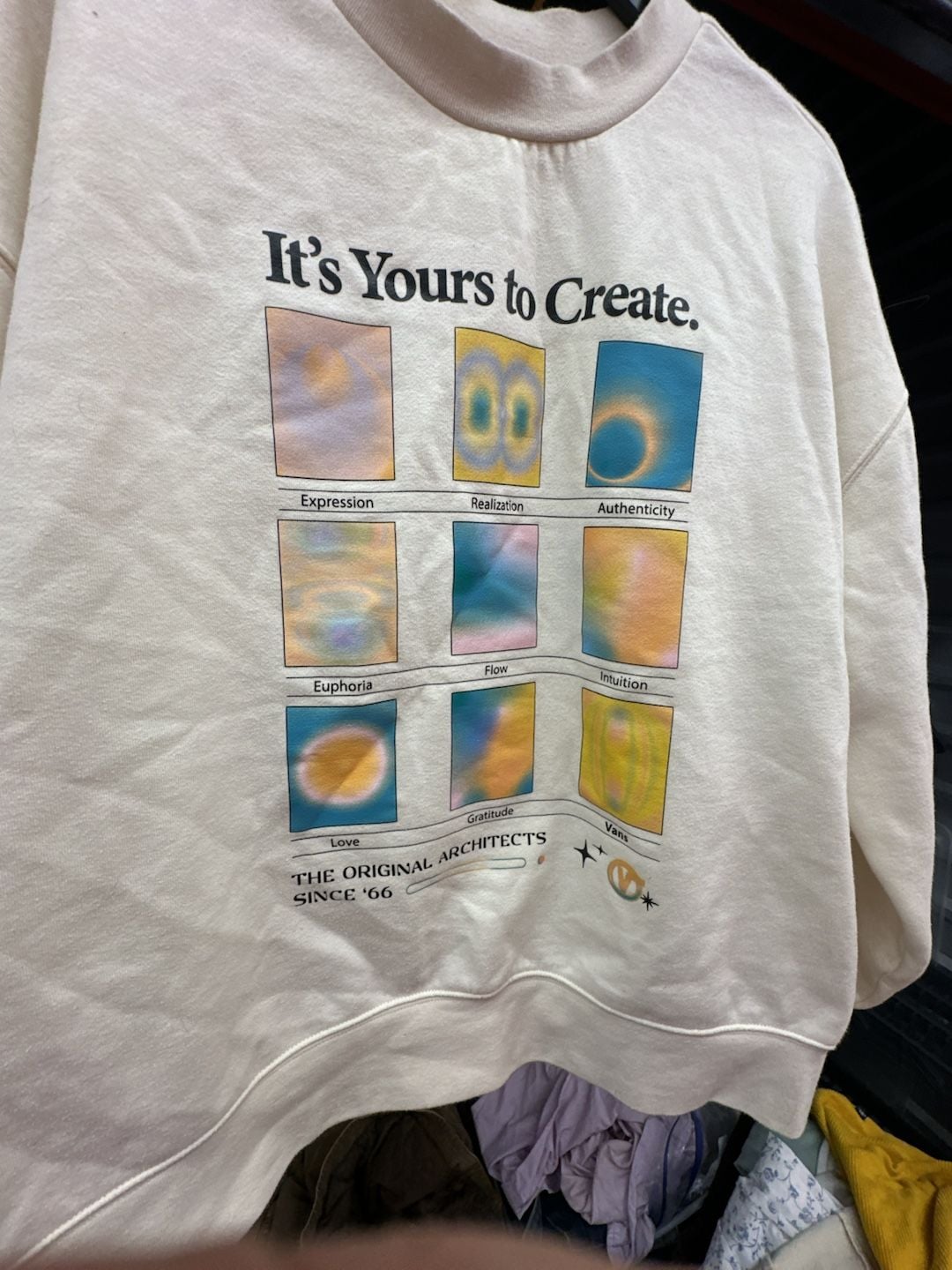 Vans It's Yours To Create Aura Graphic Crewneck Sweatshirt Cream 4