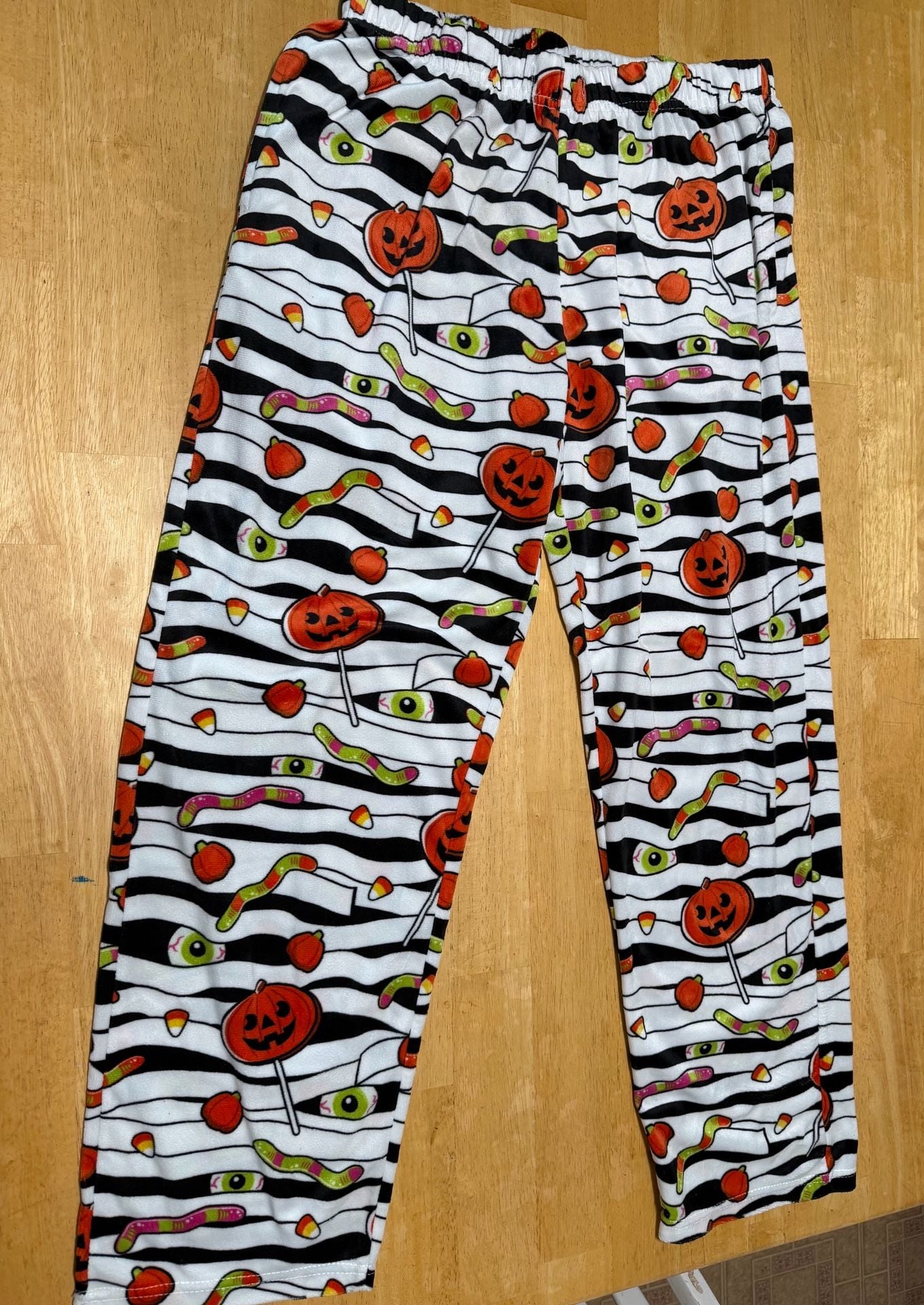 Happy Boxer Halloween Pumpkin Candy Corn Eye Ball Print Pajama Pants X-Large 2