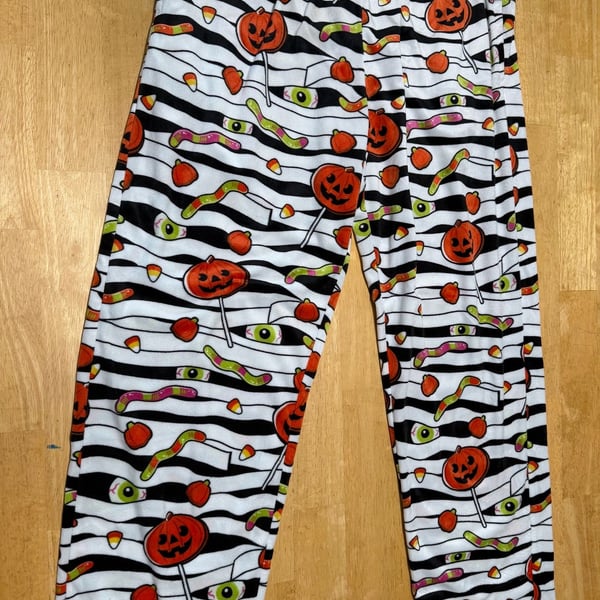 Happy Boxer Halloween Pumpkin Candy Corn Eye Ball Print Pajama Pants X-Large