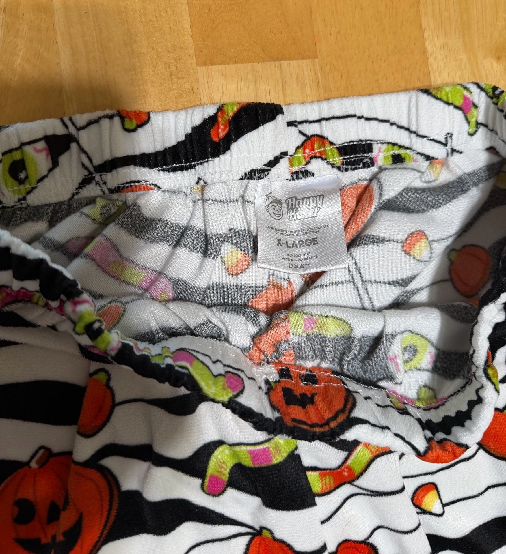 Happy Boxer Halloween Pumpkin Candy Corn Eye Ball Print Pajama Pants X-Large 3