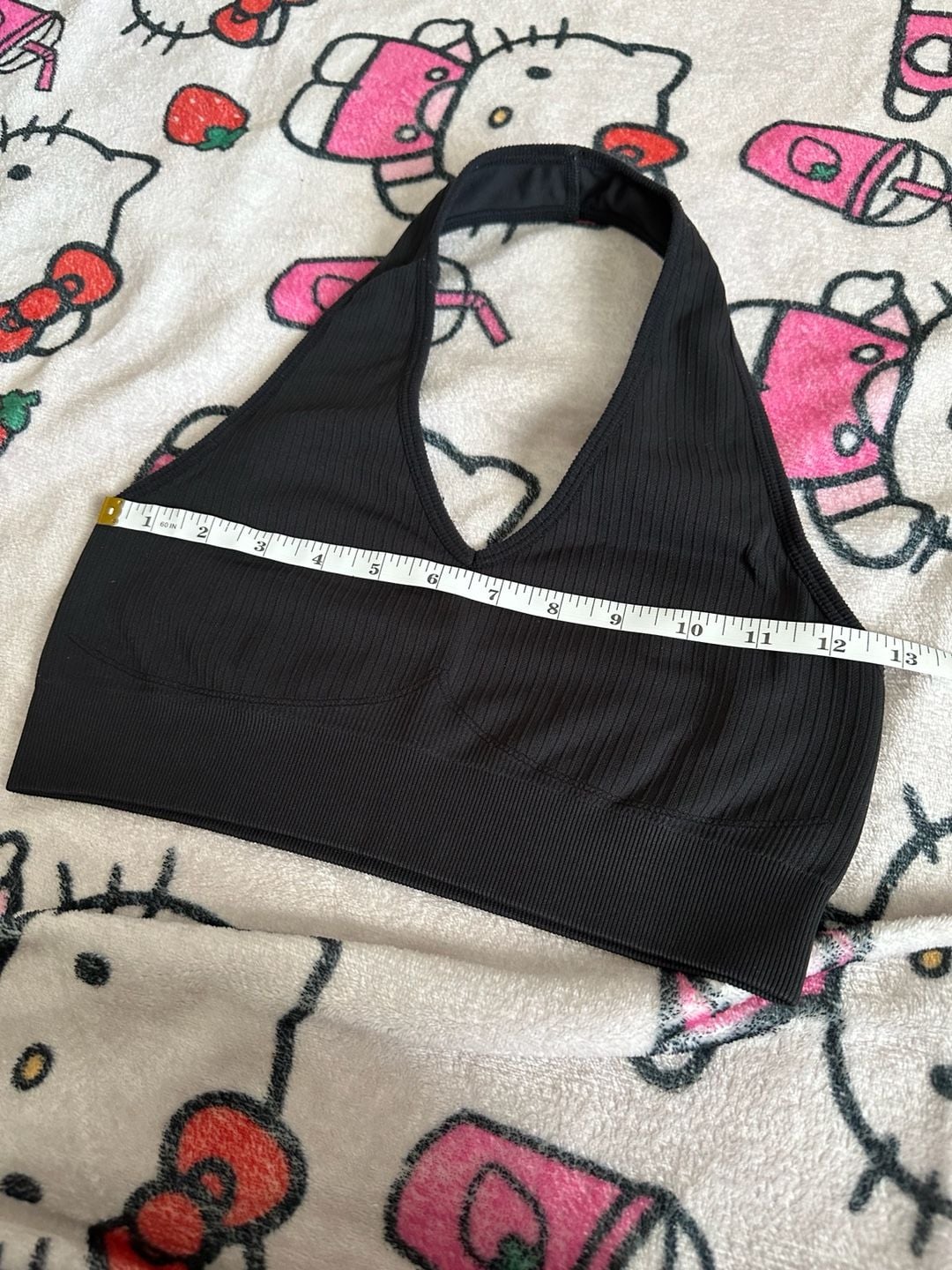 Black Athletic Activewear Set Including Ribbed Halter Crop Top, Sports Bra, and High-Waisted Biker Shorts 8