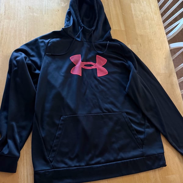 Under Armour Big Logo Fleece Hoodie Black Pink