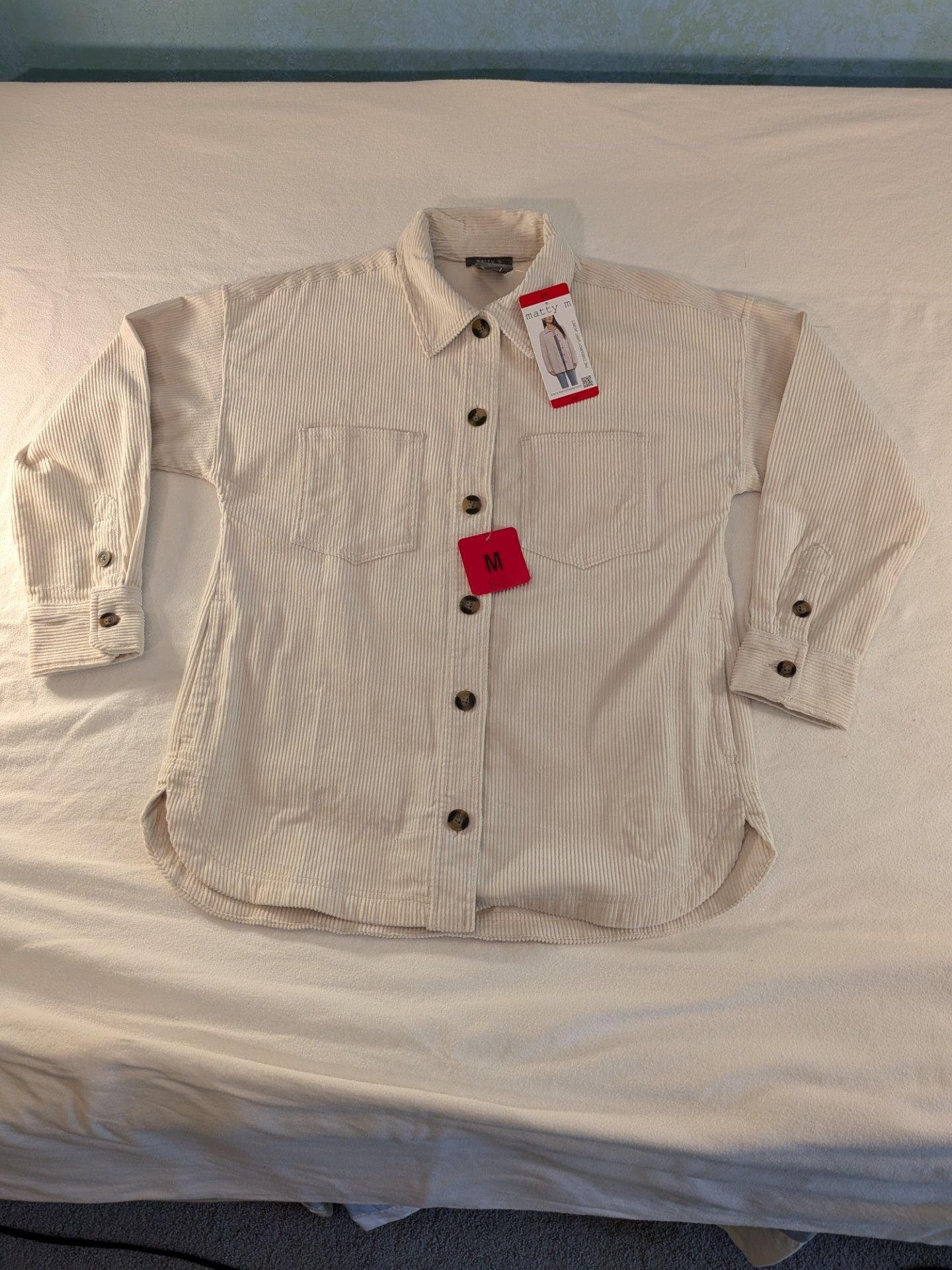 matty m Corduroy Boyfriend Shirt Jacket Size M 2
