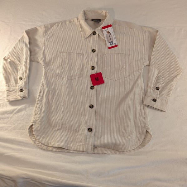matty m Corduroy Boyfriend Shirt Jacket Size M
