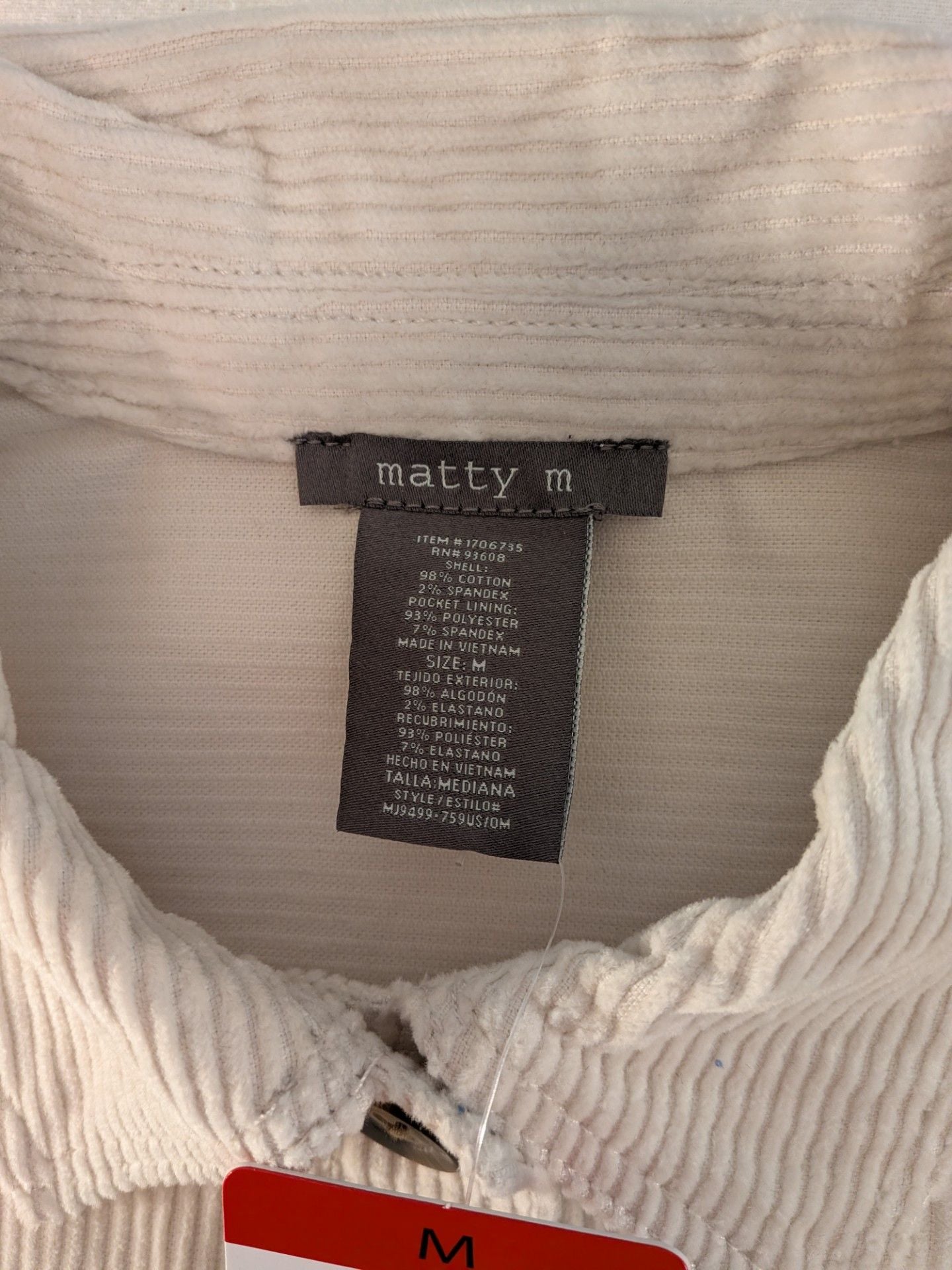matty m Corduroy Boyfriend Shirt Jacket Size M 4