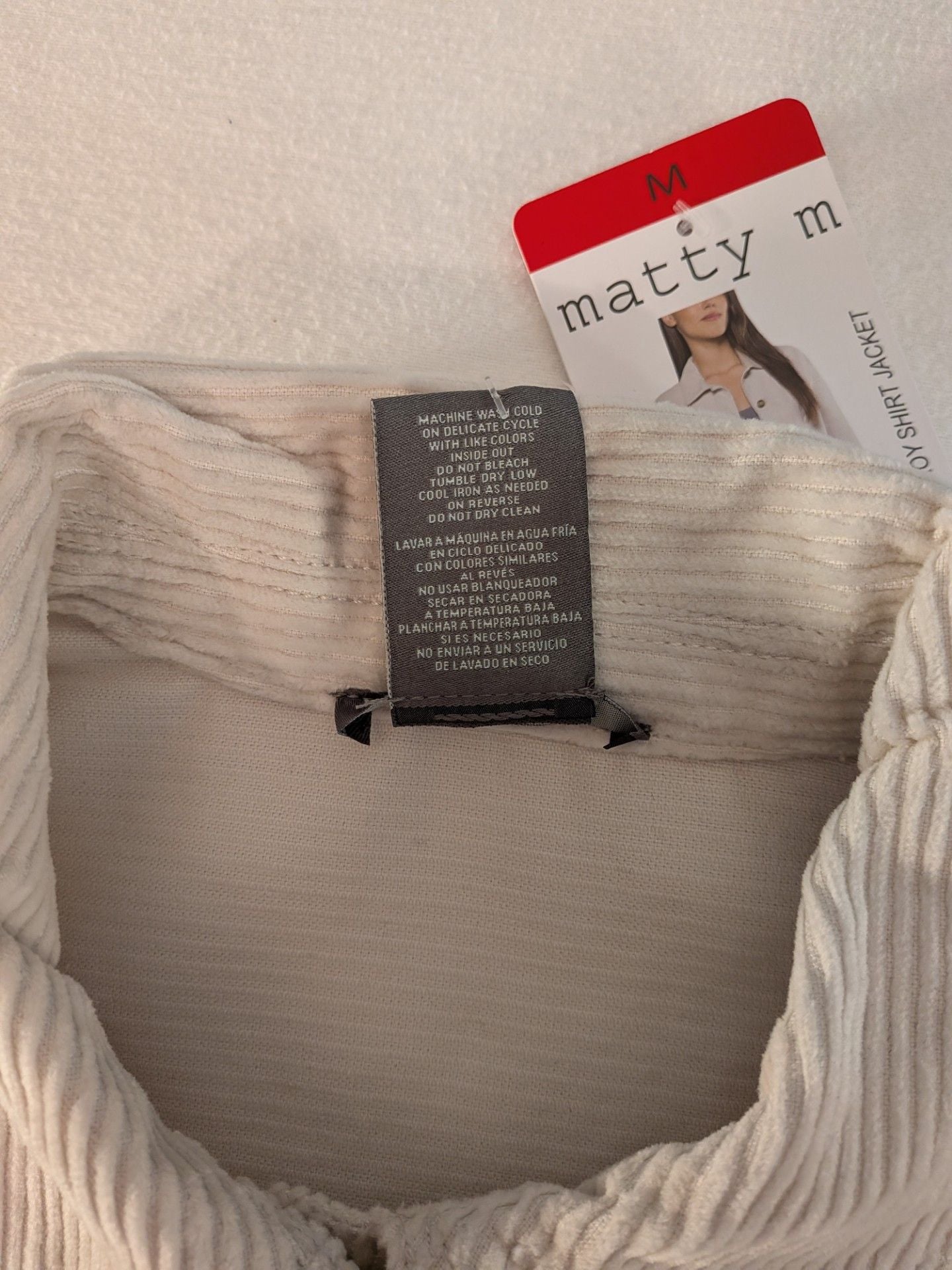 matty m Corduroy Boyfriend Shirt Jacket Size M 5