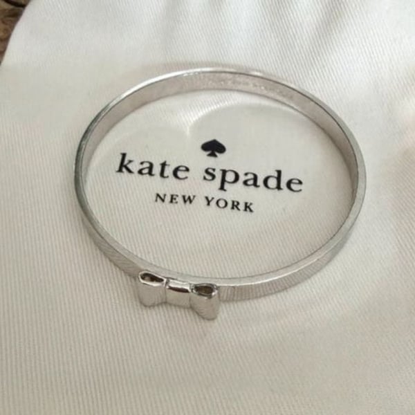 Kate Spade Silver-Tone Bow Bangle Bracelet