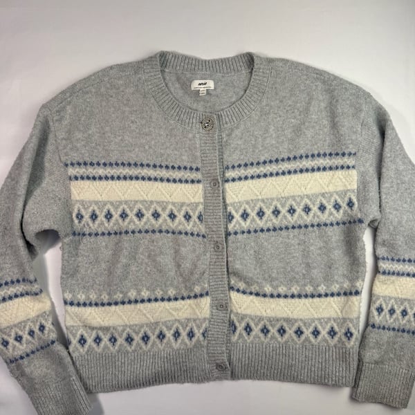 Aerie UnREAL Fair Isle Button-Down Cardigan