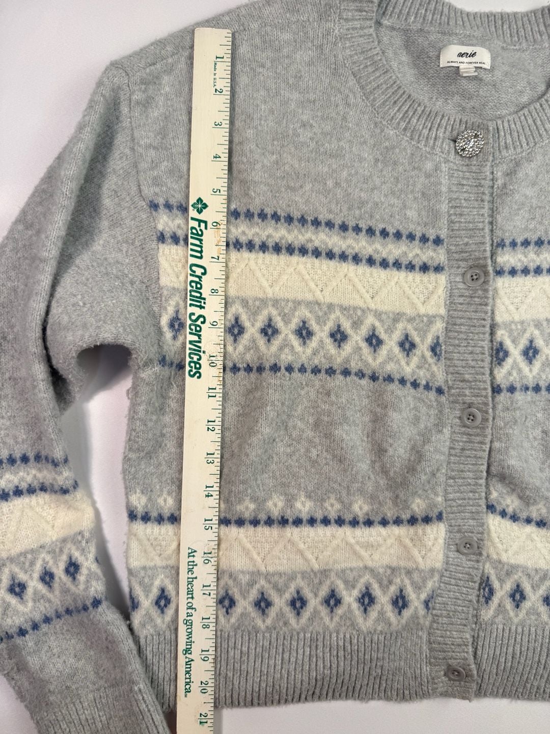 Aerie UnREAL Fair Isle Button-Down Cardigan 8