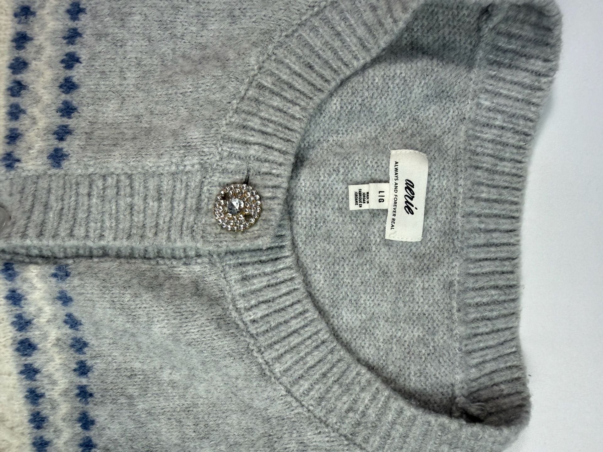 Aerie UnREAL Fair Isle Button-Down Cardigan 9