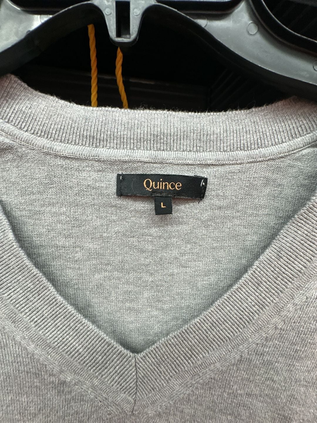 Quince V-Neck Long Sleeve Sweater Gray Size L 3