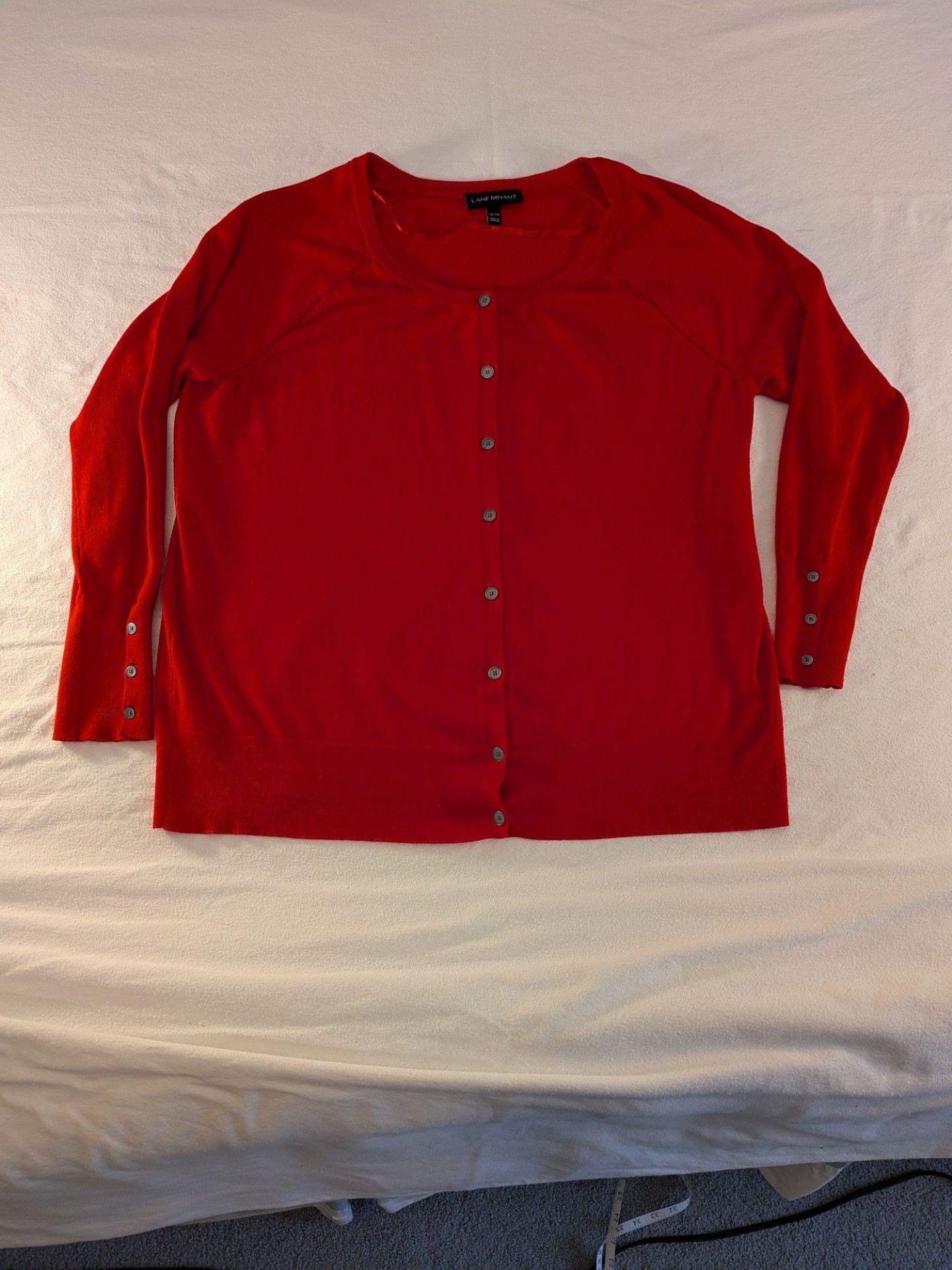 Lane Bryant Red Button Front Cardigan Sweater Plus Size 18/20 2
