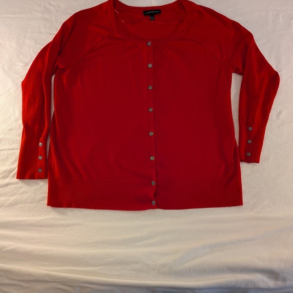 Lane Bryant Red Button Front Cardigan Sweater Plus Size 18/20