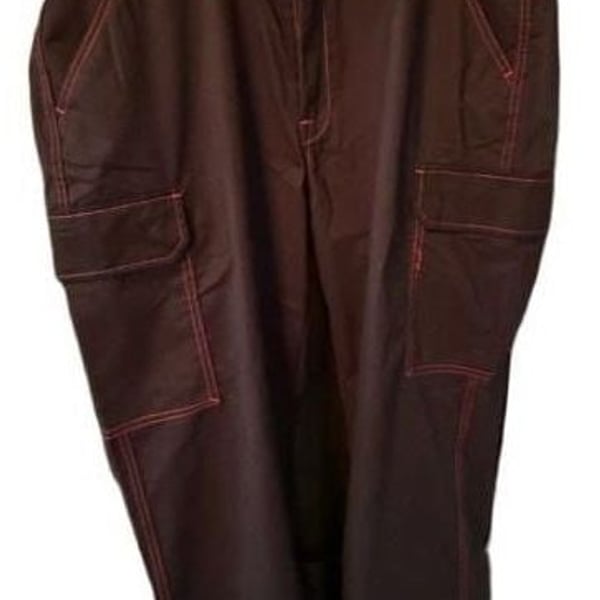 true religion black with red stitching cargo pants men