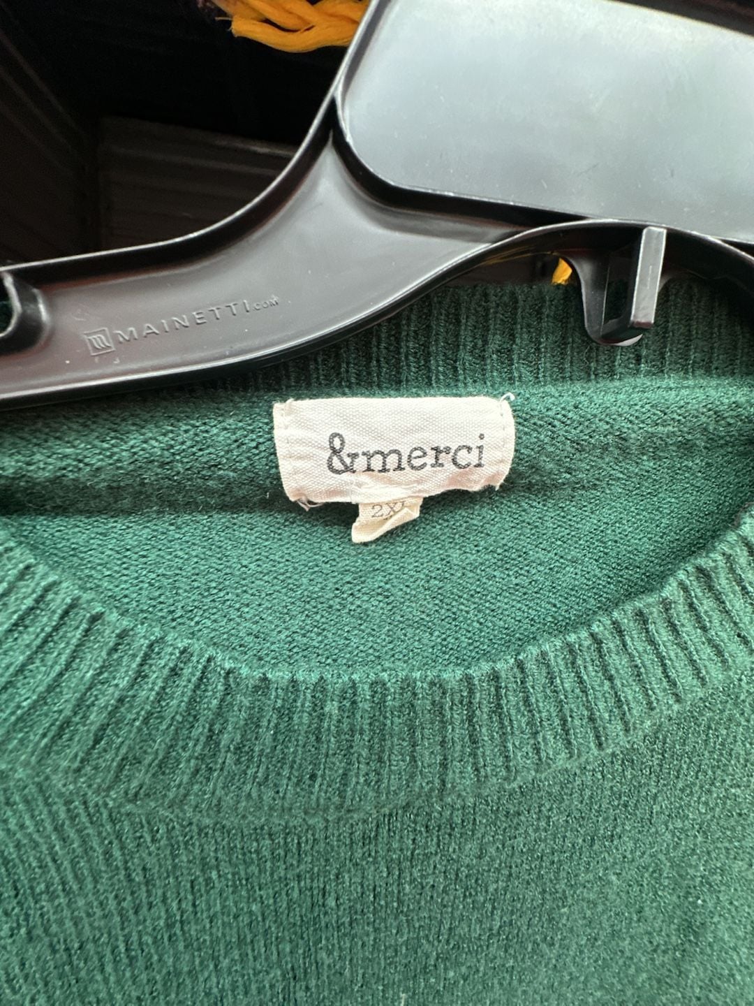 &merci Women Green Cable Knit Lantern Sleeve Crew Neck Pullover Sweater Plus Size 2XL 3