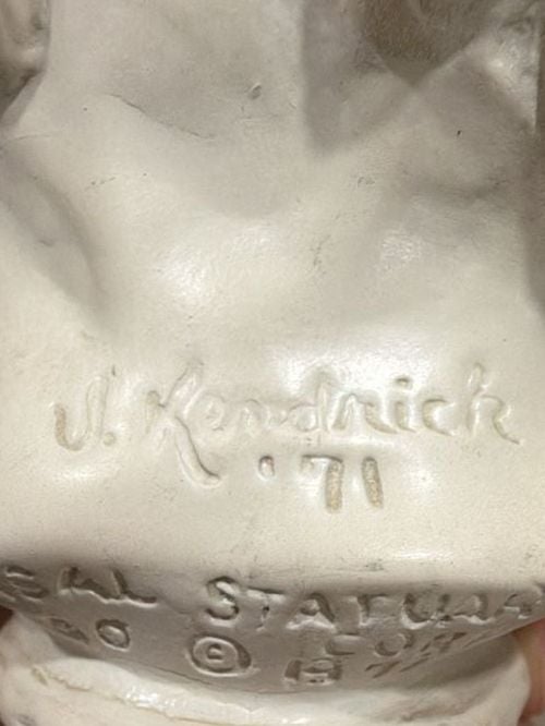 Vintage 1971 Universal Statuary Kendrick Boy Saxophone & Girl Figurine Bust  14