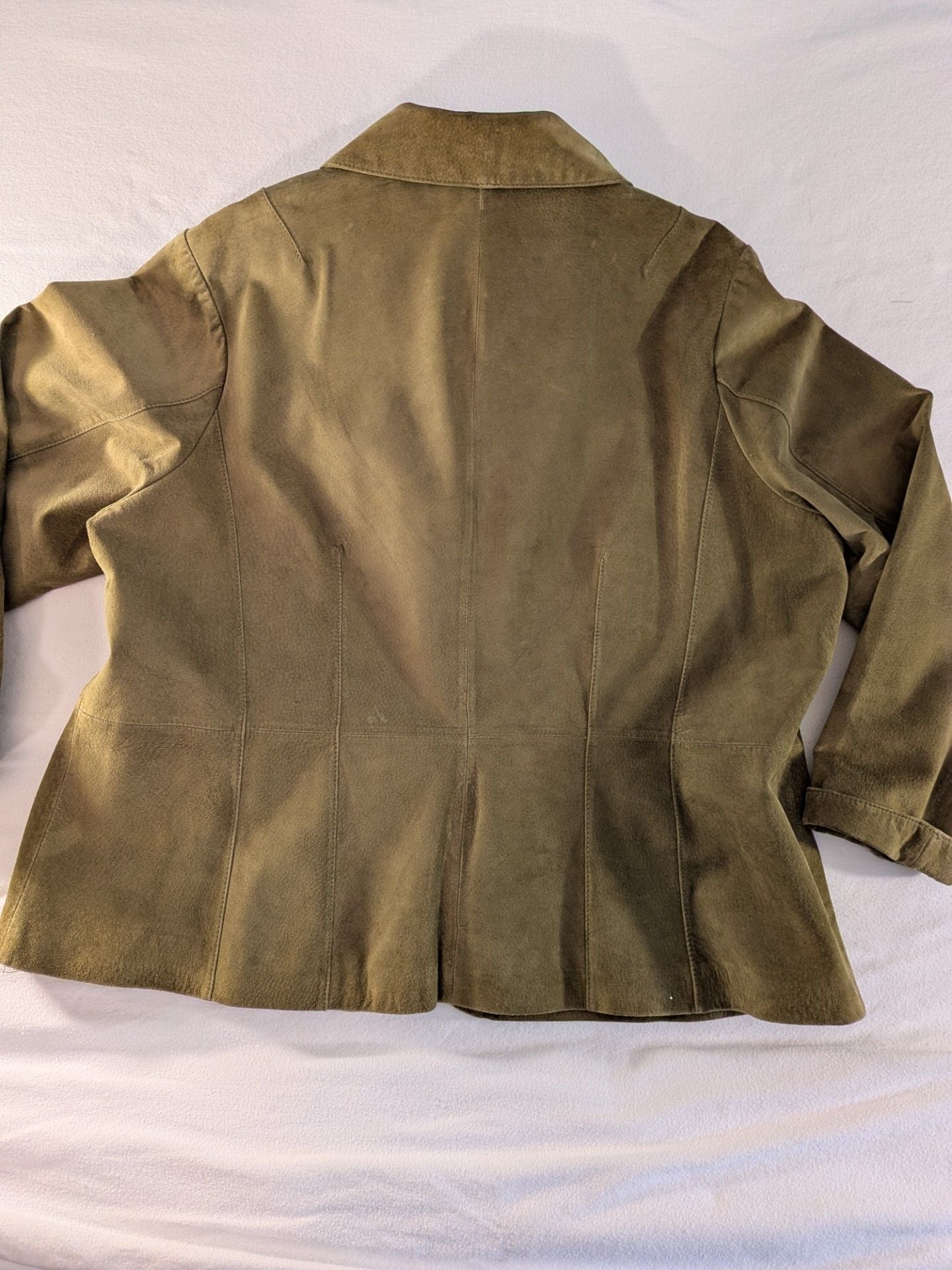 Bernardo Suede Olive Green Button Front Jacket 3X NWT 5