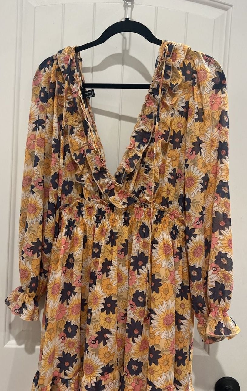 Forever 21 Long Sleeve Ruffle Dress Size 0X 11
