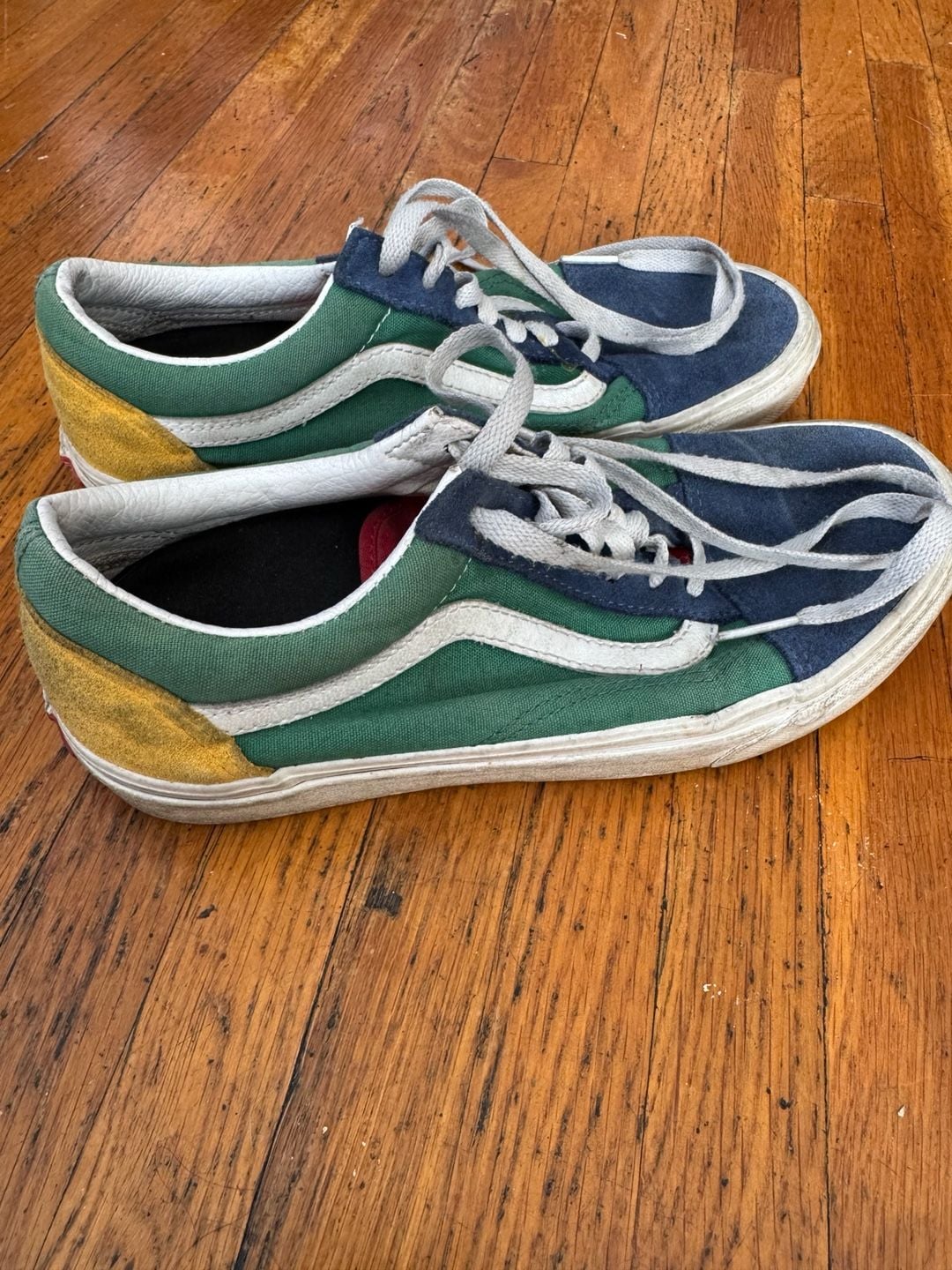 Vans Yacht Club Old Skool Color Block Skate Shoes Blue Green Yellow Men's 6 Women's 7.5 2