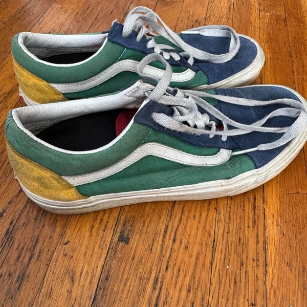 Vans Yacht Club Old Skool Color Block Skate Shoes Blue Green Yellow Men's 6 Women's 7.5