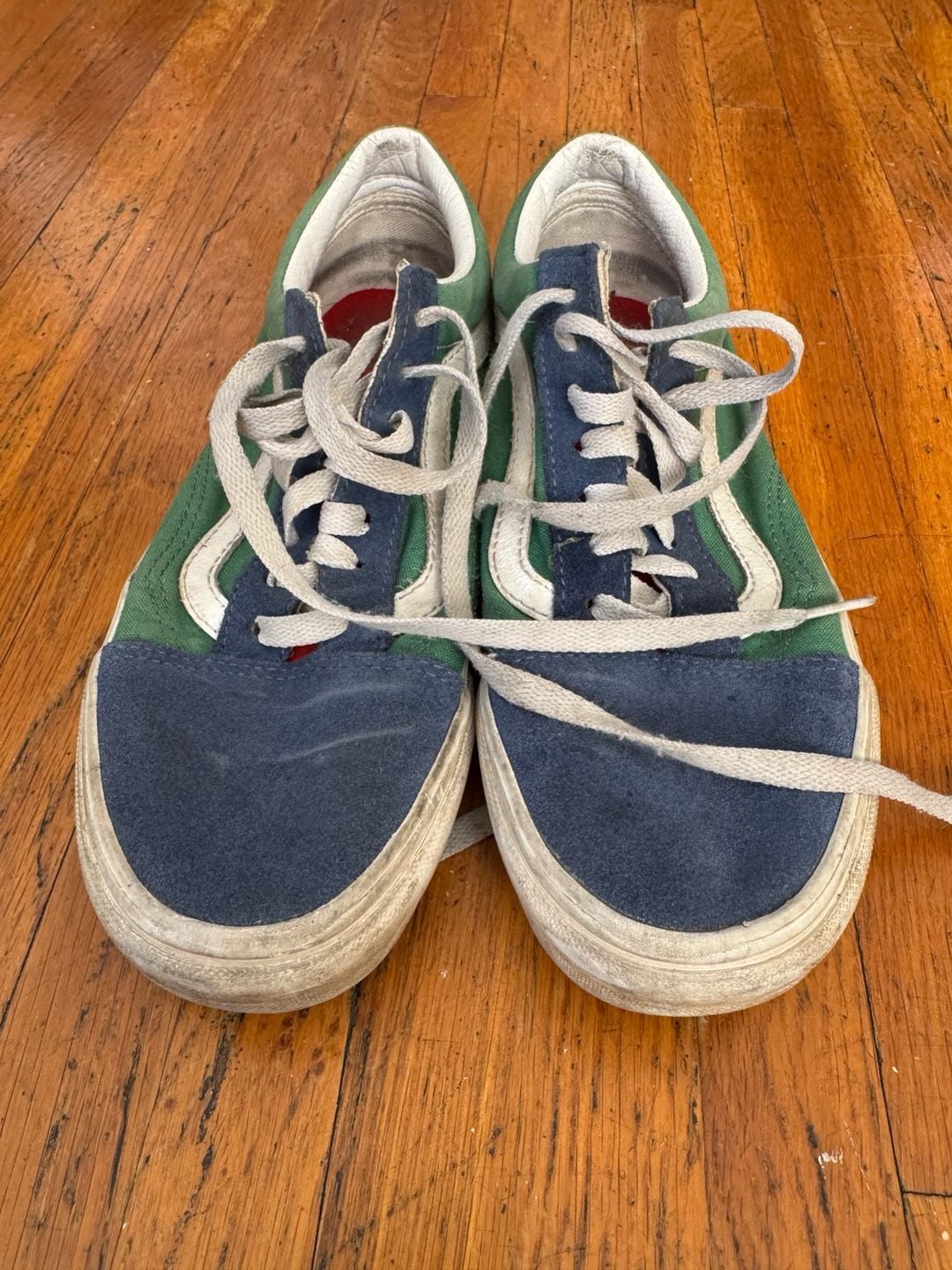 Vans Yacht Club Old Skool Color Block Skate Shoes Blue Green Yellow Men's 6 Women's 7.5 4