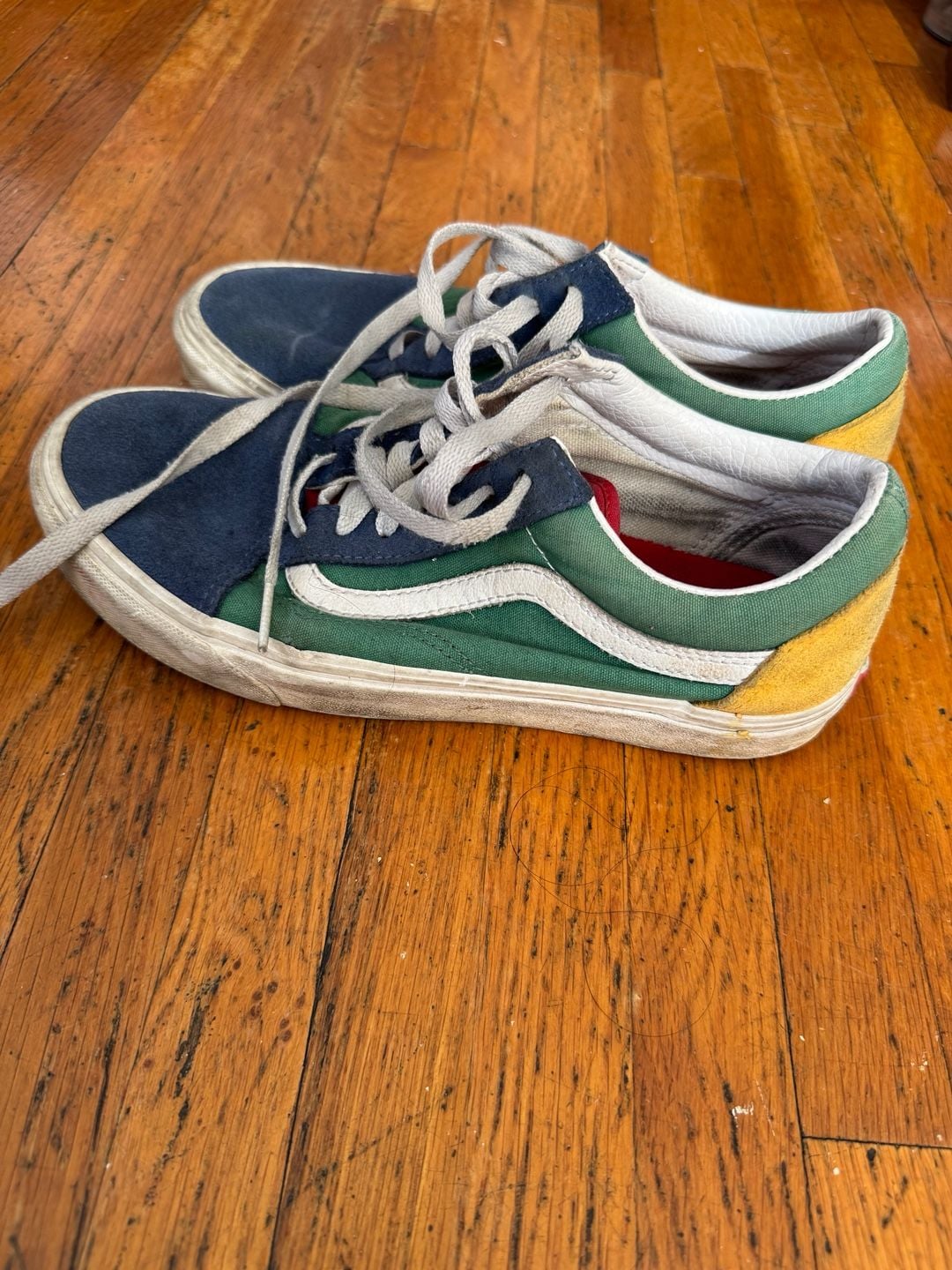 Vans Yacht Club Old Skool Color Block Skate Shoes Blue Green Yellow Men's 6 Women's 7.5 5