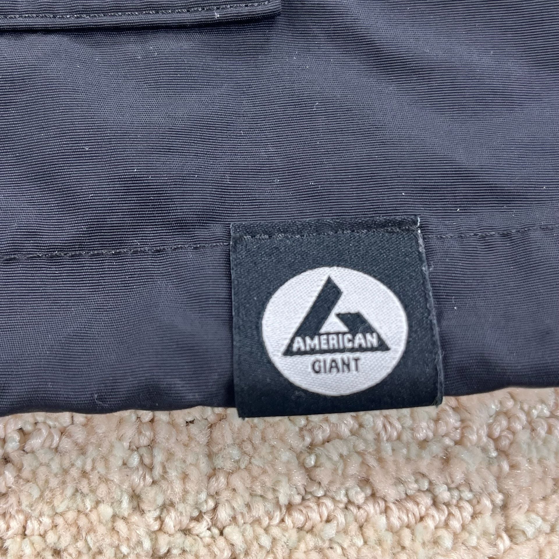 American Giant Black Nylon Pullover Anorak Hooded Jacket XL Made in USA 4